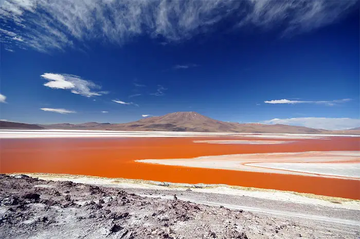 Red Lagoon- Laguna Colorada is a red color lagoon