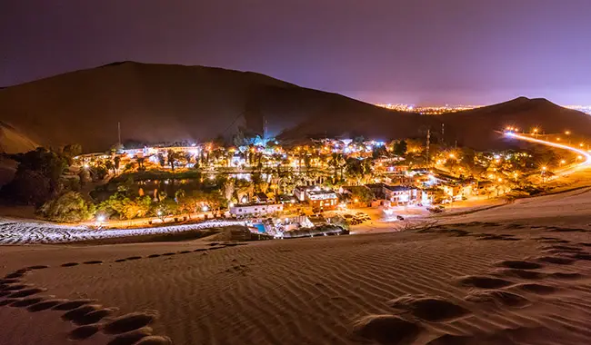 Night view of Huacachina